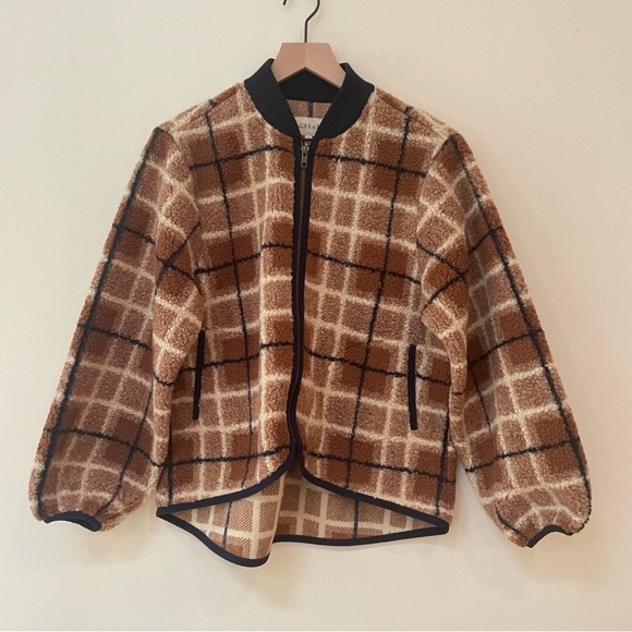 THE GREAT. Plaid Jacket in Brown and Black - Picture 4 of 14